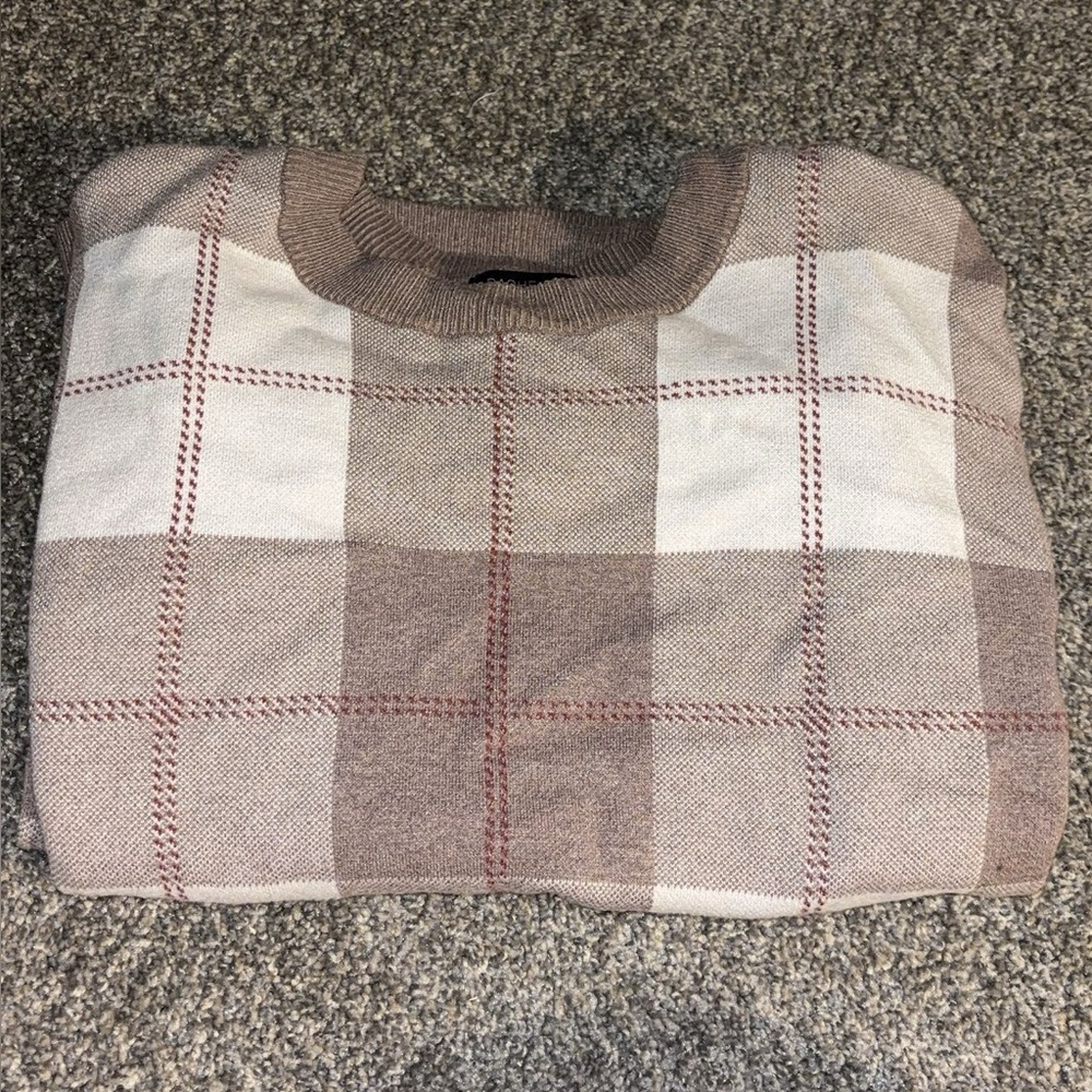 Rachel Zoe Textured Knit Sweater in Pink and Brown